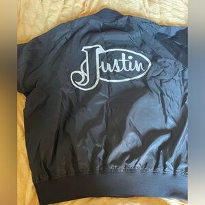 Justin Boots Vintage‎ Chalkline Nylon Windbreaker Jacket size large